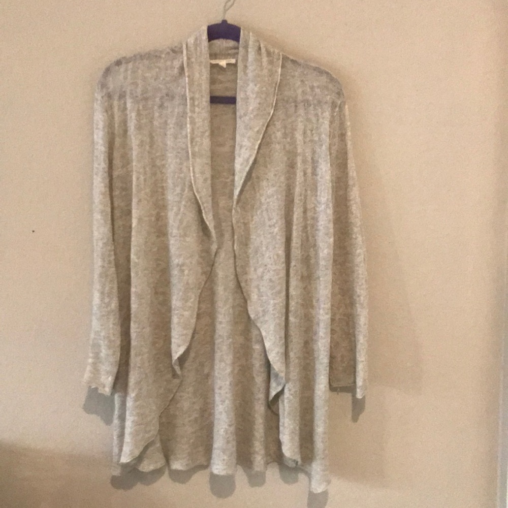 Eileen Fisher Open Cardigan Gray Linen
